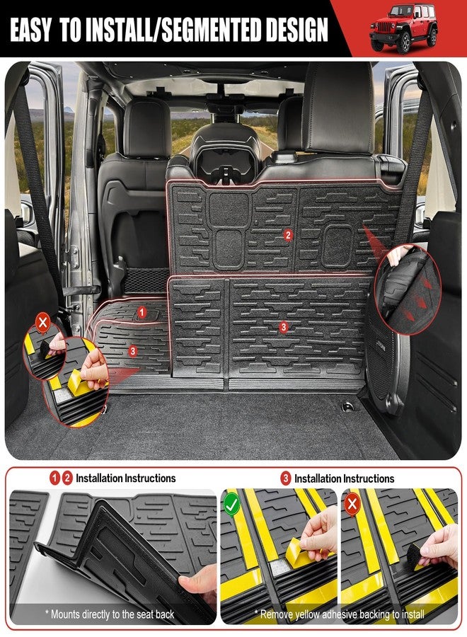 Utiiy Seat Back Cover Compatible with 2018-2025 Jeep Wrangler JL Unlimited 4 Door 4X4, Cargo Mat All-Weather Protection Cargo Liner Rear Trunk Liner for 2024 Jeep Wrangler JL/JLU Accessories - Image 3